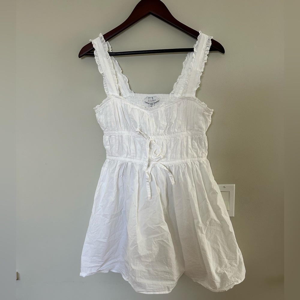 Topshop White Ruffled Mini Dress